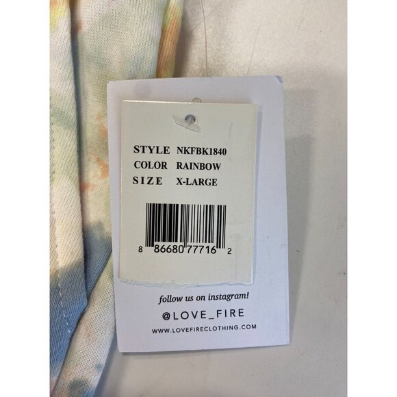 Love Fire Tie Dye Soft Drawstring Joggers In Rainbow Size L NWT - Picture 5 of 7